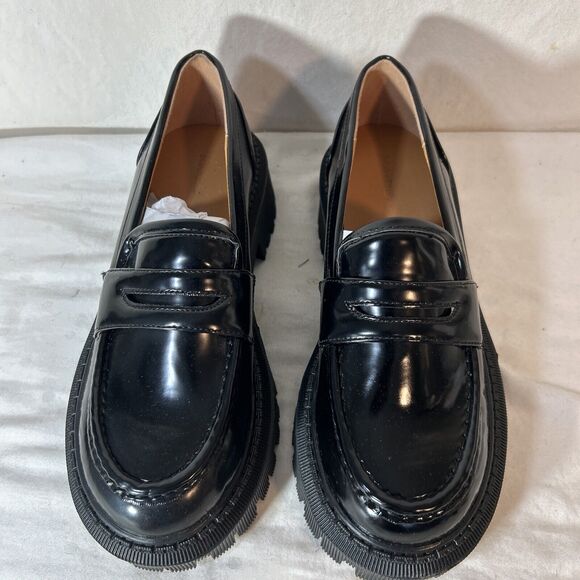Chunky Retro Loafers Women 5.5 Black - Picture 7 of 12